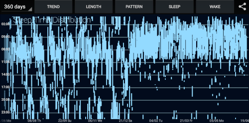 Last Year Sleep Graph